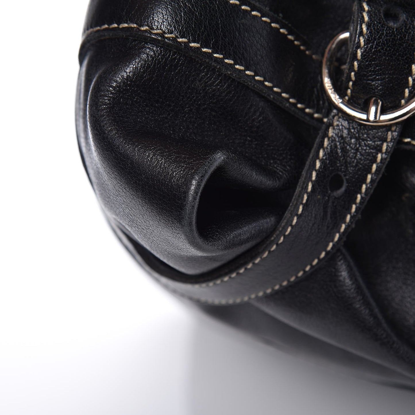 Calfskin Wrapping Satchel Bag Black