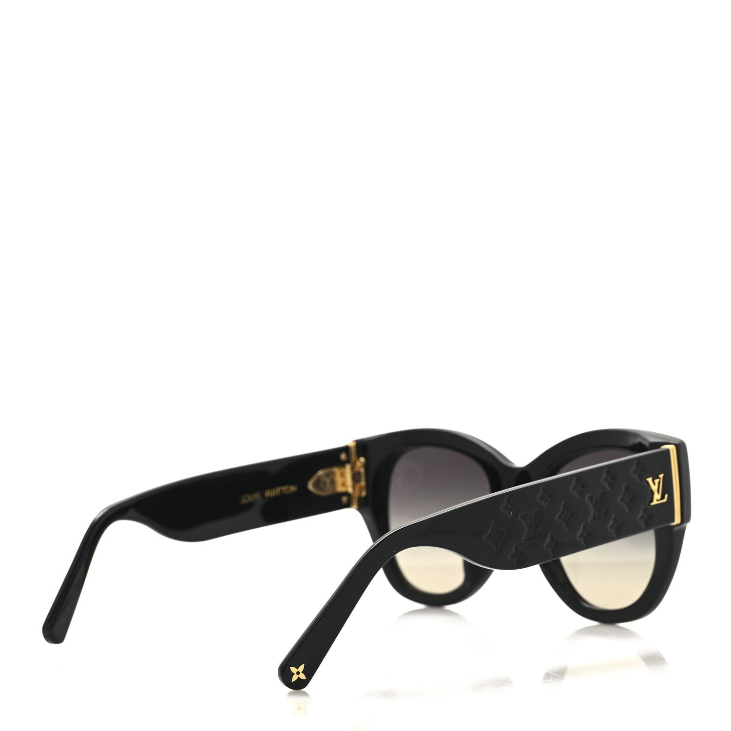 Louis Vuitton Acetate LV Empreinte Round Sunglasses Z1607E Black 4 of 9