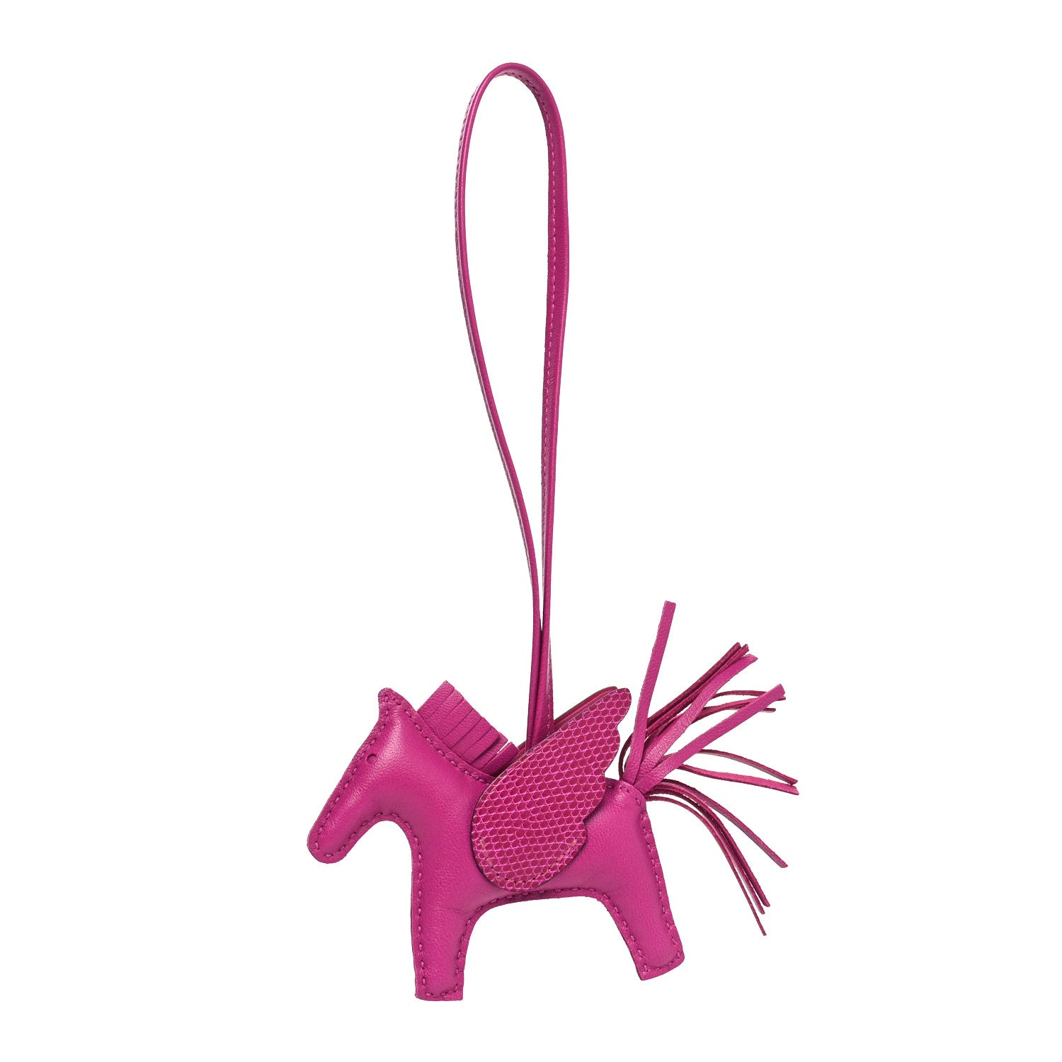 Hermes Milo Lambskin Lizard Touch Grigri Rodeo Pegase Horse Bag Charm PM Rose Poupre 1 of 4