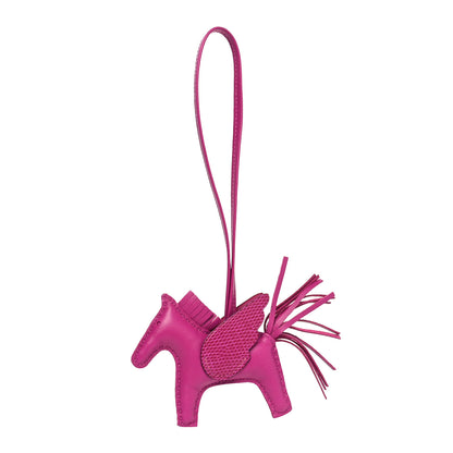 Hermes Milo Lambskin Lizard Touch Grigri Rodeo Pegase Horse Bag Charm PM Rose Poupre 1 of 4