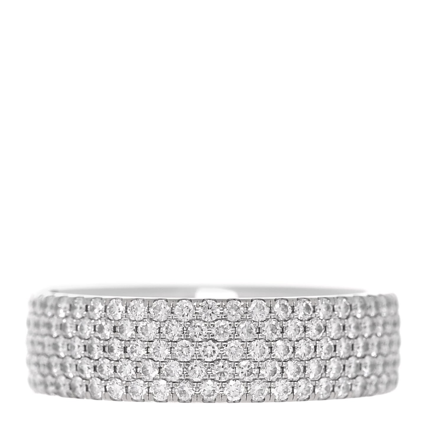 18K White Gold Diamond Metro Five-Row Ring 50 5.5