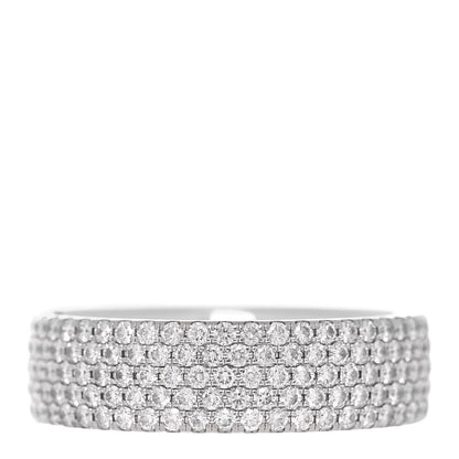 Tiffany 18K White Gold Diamond Metro Five-Row Ring 50 5.5 1 of 5