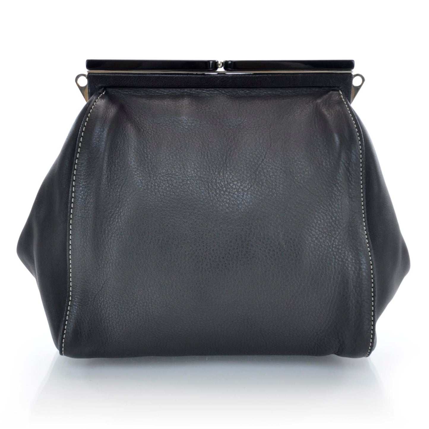 MARNILeatherFrameShoulderBagBlack