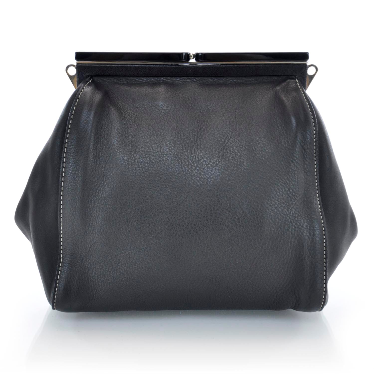 FASHIONPHILE MARNILeatherFrameShoulderBagBlack 1 of 7