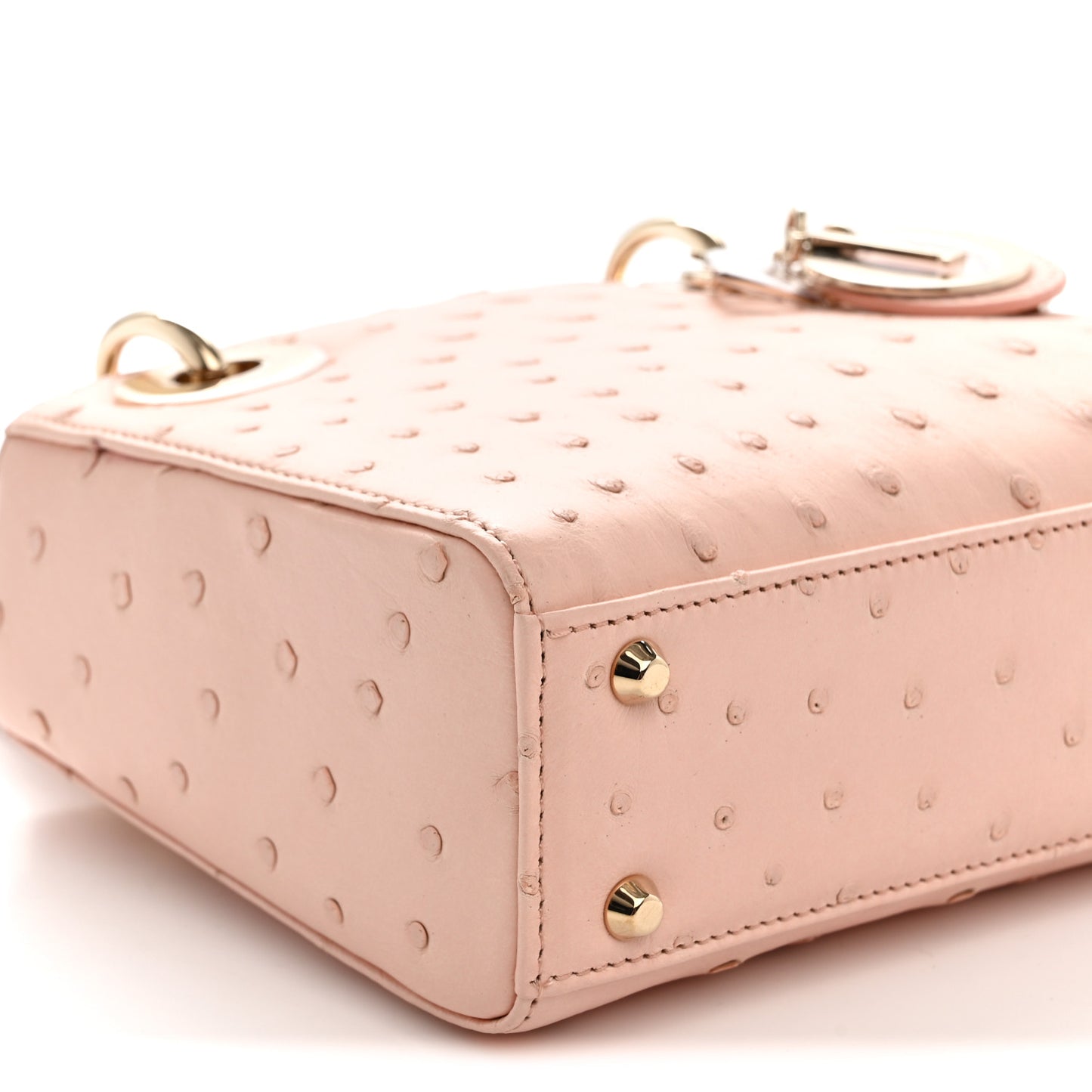 Ostrich Mini Lady Dior Light Pink