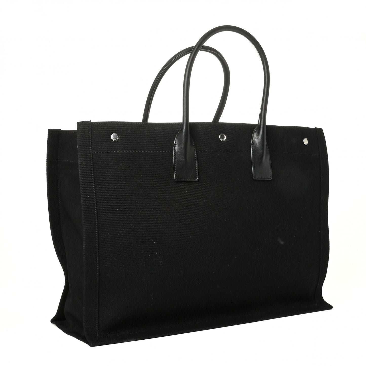 Linen Calfskin Rive Gauche Tote Black