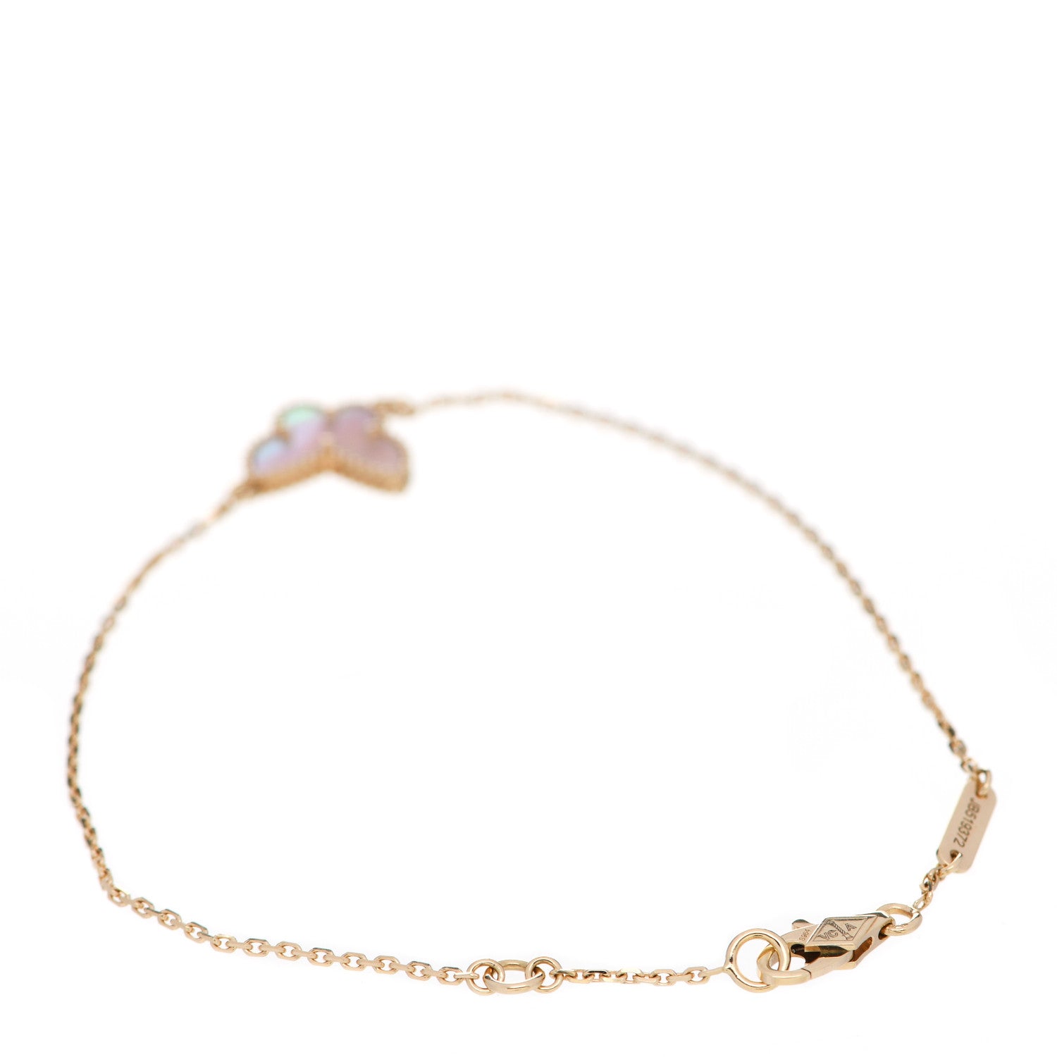 Van Cleef & Arpels 18K Yellow Gold Mother of Pearl Sweet Alhambra Butterfly Bracelet 3 of 6