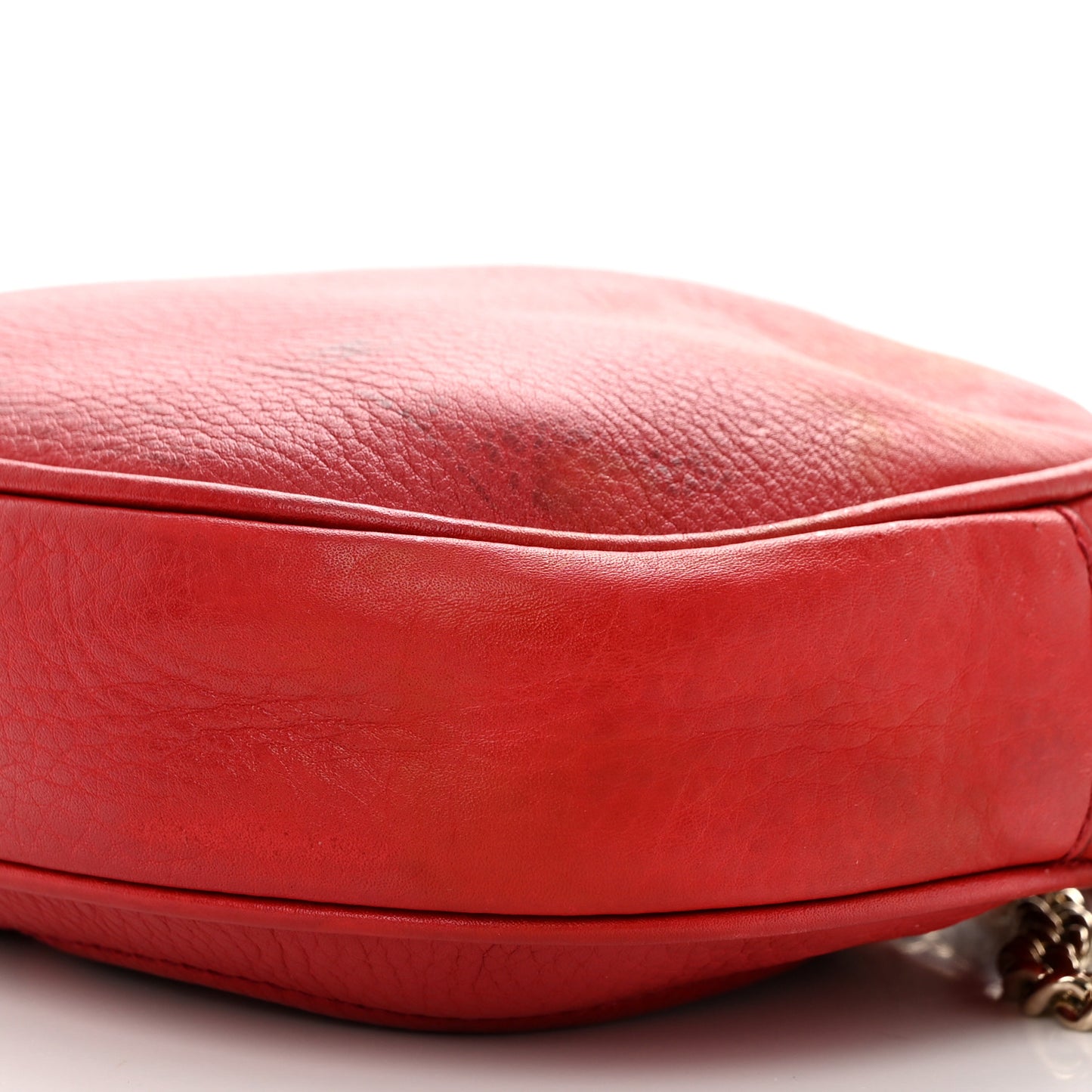 Pebbled Calfskin Mini Soho Chain Bag Tabasco Red