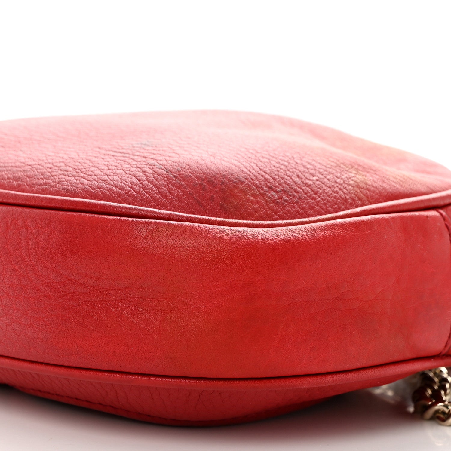 Gucci Pebbled Calfskin Mini Soho Chain Bag Tabasco Red 9 of 11