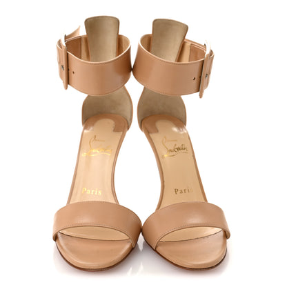 Christian Louboutin Shiny Nappa Blade Runana 100 Sandals 35.5 Nude 2 of 9