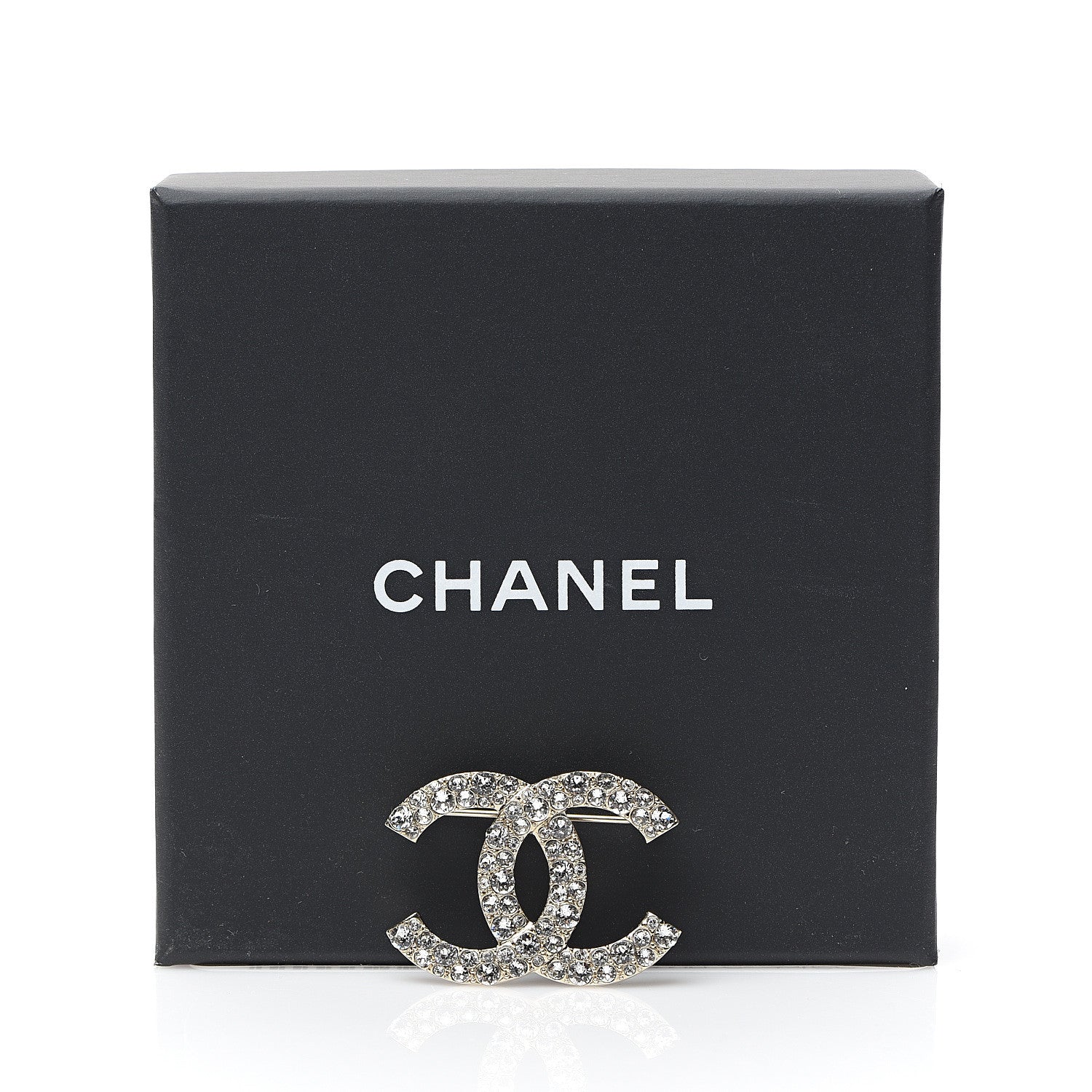 Chanel Crystal CC Brooch Light Gold 4 of 4