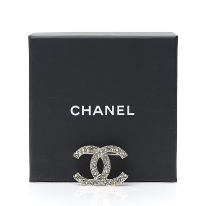 Chanel Crystal CC Brooch Light Gold 4 of 4