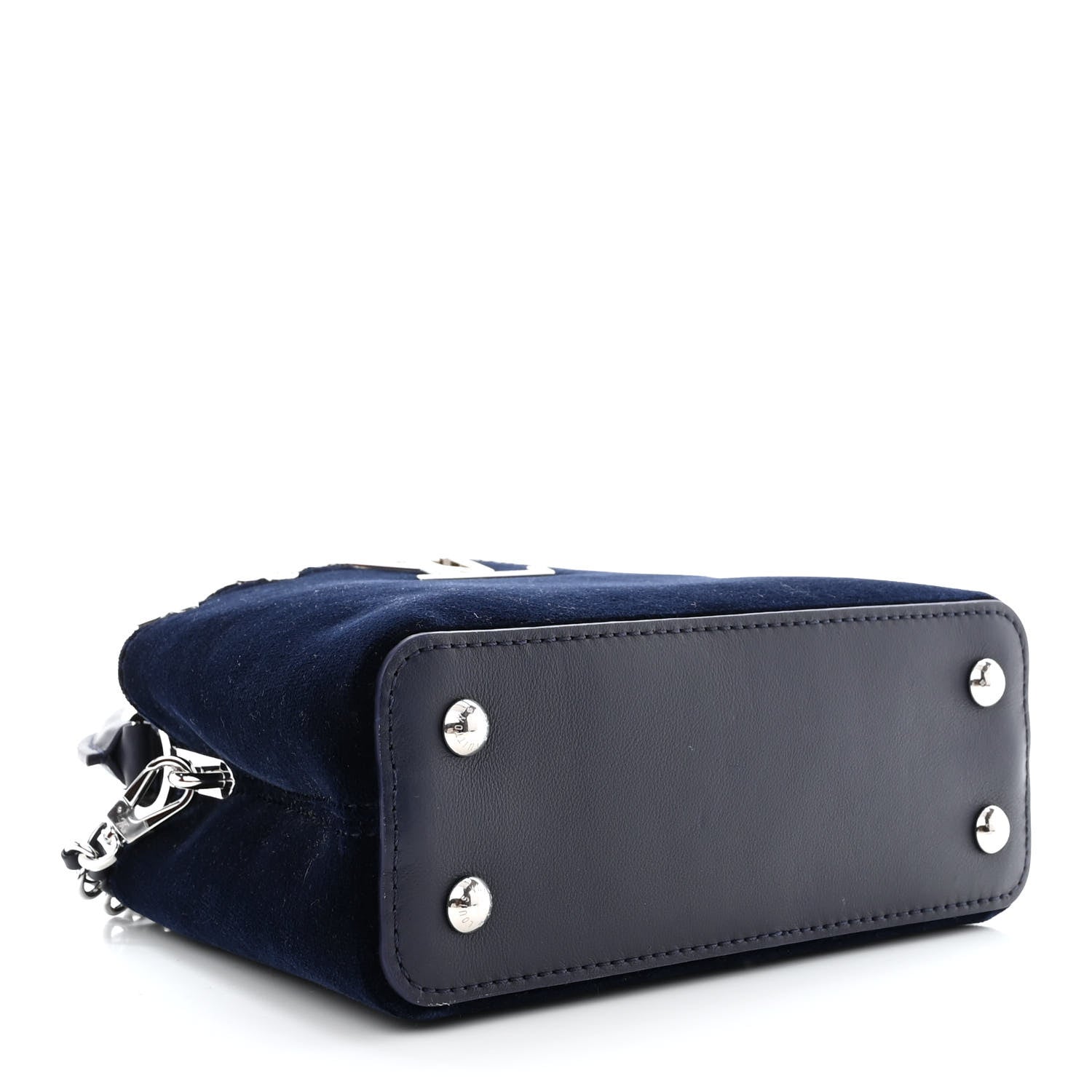 Louis Vuitton Velvet Crystal Capucines Mini Midnight Blue 4 of 9