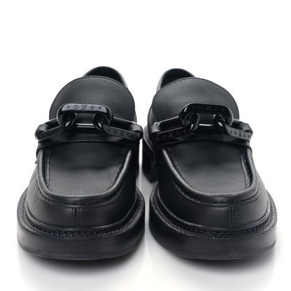 Louis Vuitton Calfskin Oversized Chain Academy Loafers 39 Black 2 of 7