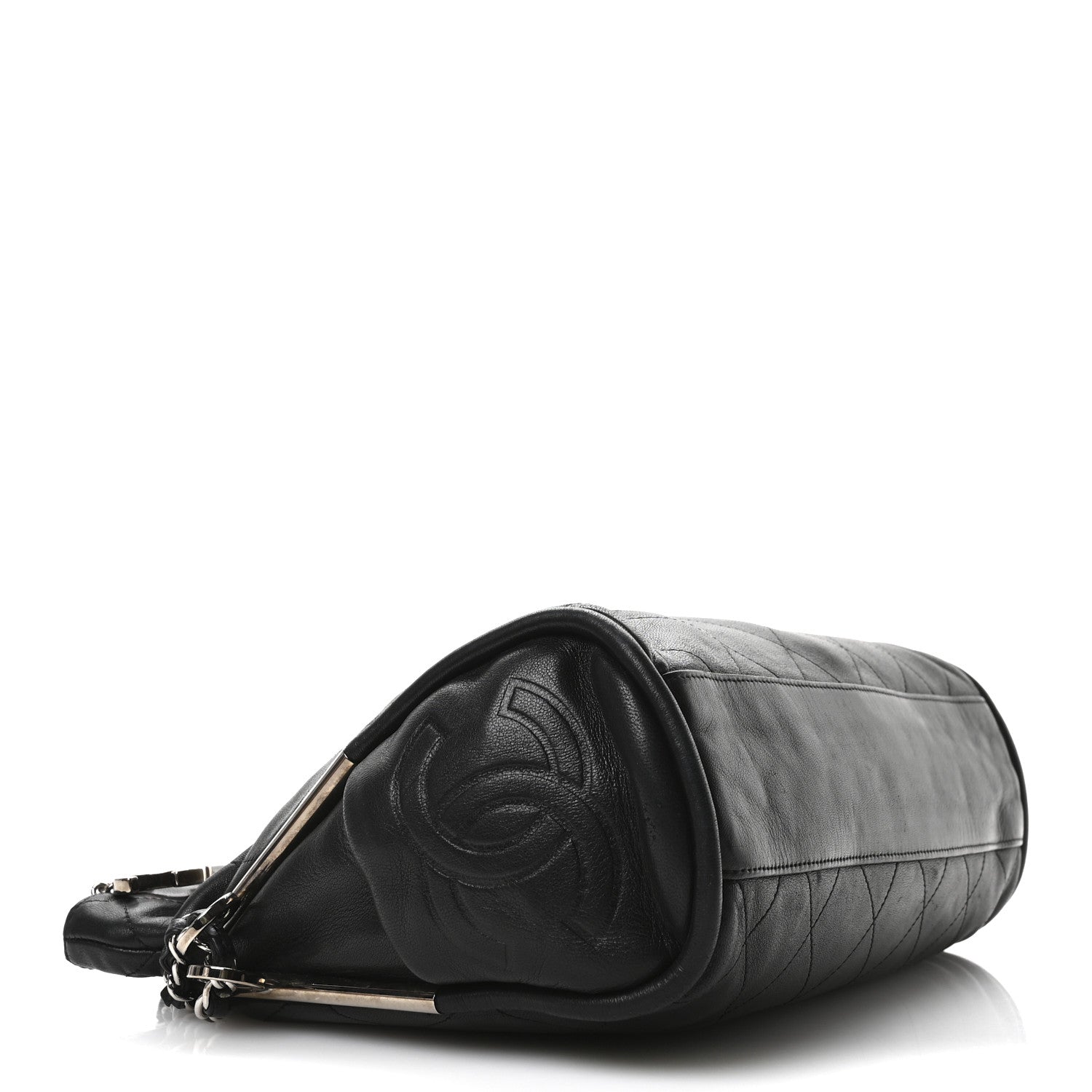 Chanel Lambskin Stitched Medium Ultimate Soft Tote Black 4 of 13