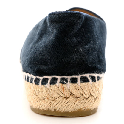 Chanel Velvet CC Espadrilles 36 Dark Navy Black 10 of 14