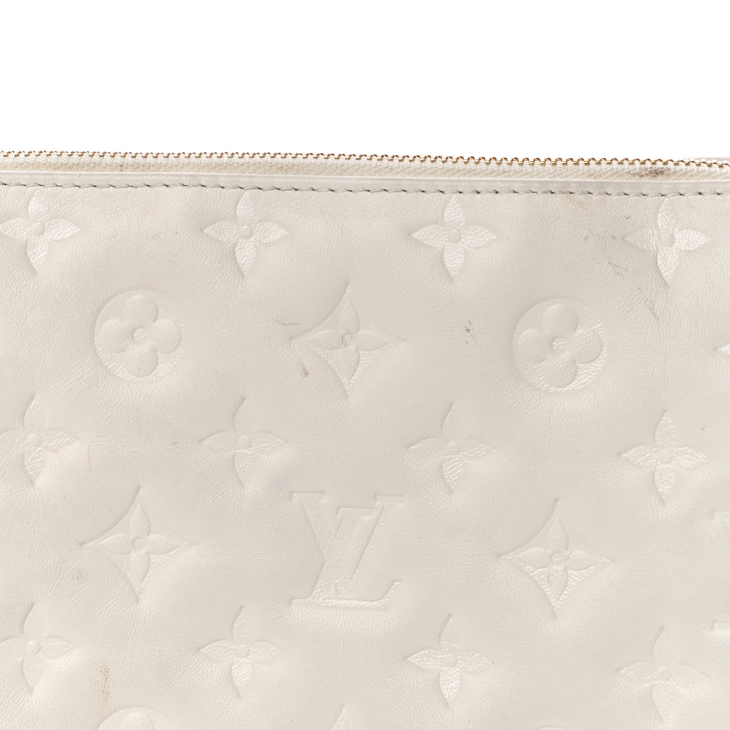 Louis Vuitton Lambskin Embossed Monogram Coussin PM Cream 11 of 12