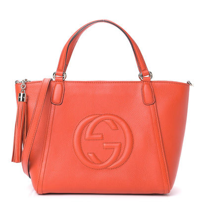 Gucci Pebbled Calfskin Small Soho Top Handle Bag Sun Orange 1 of 9