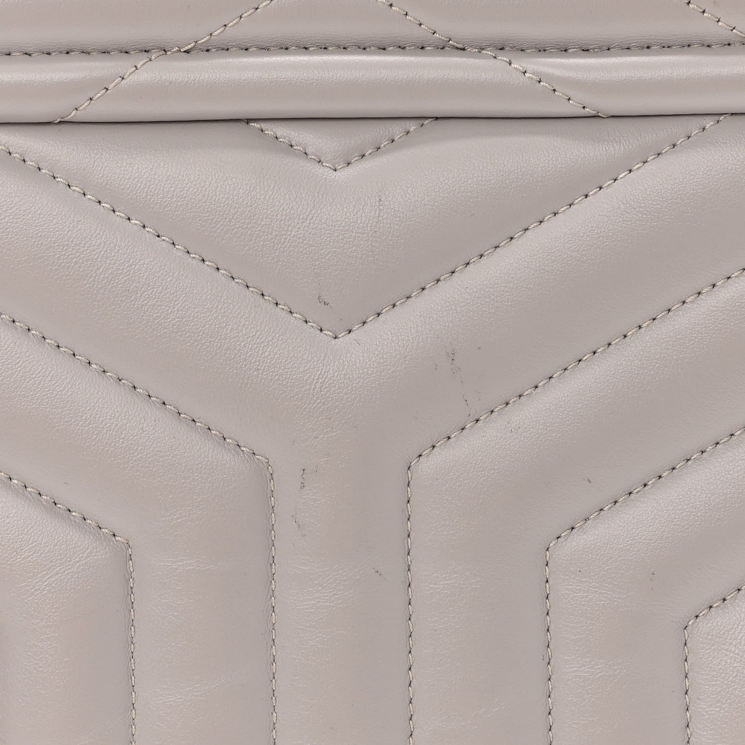 Saint Laurent Calfskin Y Quilted Monogram Small Loulou Chain Satchel Granite 11 of 11