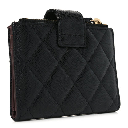 Chanel Caviar Quilted Compact Zipped Pocket Wallet Black 3 of 7
