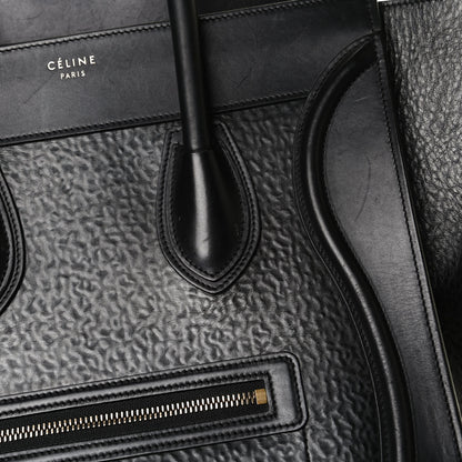 Celine Calfskin Astrakhan Embossed Mini Luggage Black 16 of 22