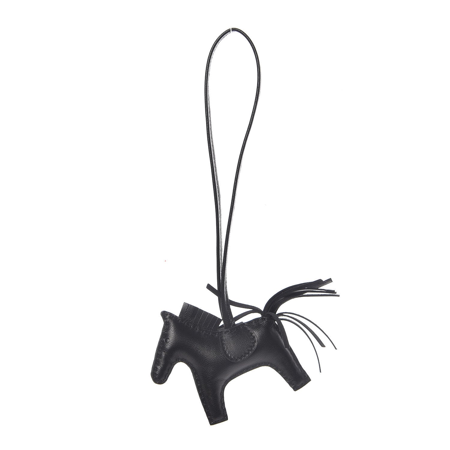 Hermes Milo Lambskin Grigri Rodeo Horse Bag Charm PM So Black 1 of 5