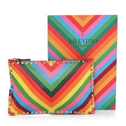 Valentino Garavani Vitello 1973 Small Rockstud Zip Pouch Multicolor 9 of 9