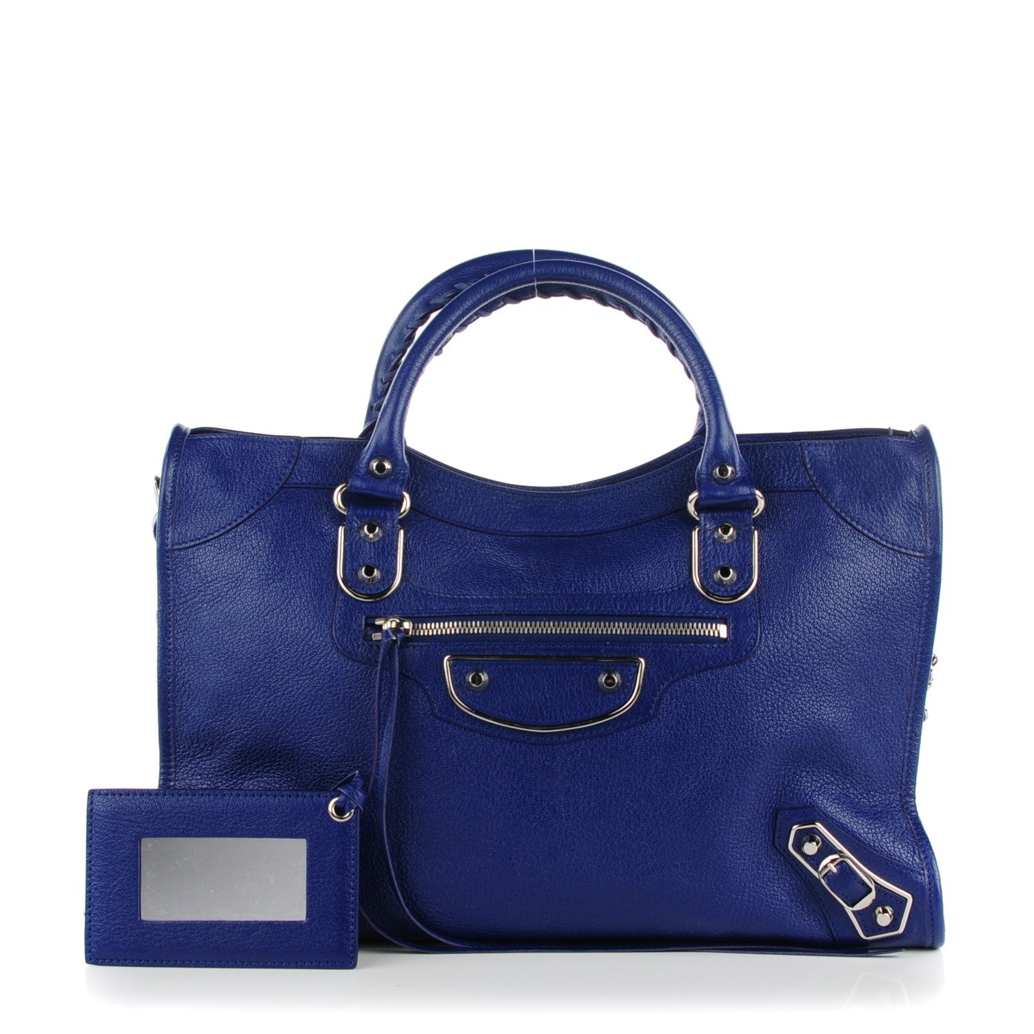 Balenciaga Chevre Silver Metallic Edge Hardware City Bleu Roi 1 of 8