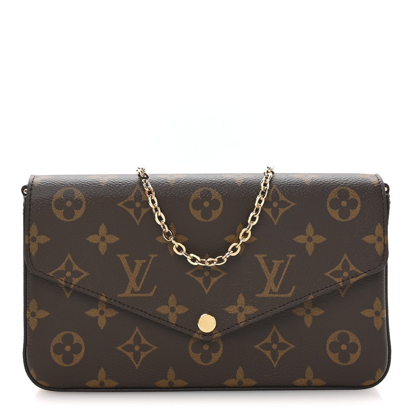 Monogram Pochette Felicie Chain Wallet Fuchsia