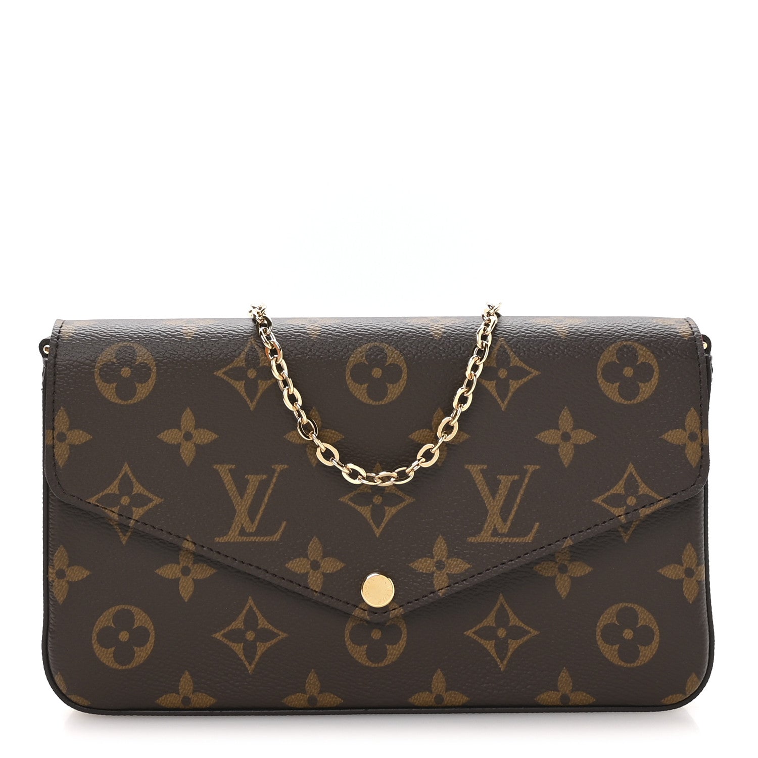 Louis Vuitton Monogram Pochette Felicie Chain Wallet Fuchsia 1 of 11