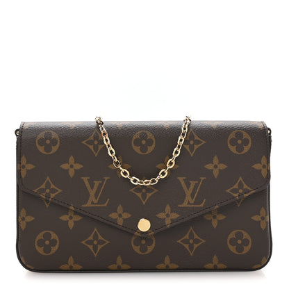 Louis Vuitton Monogram Pochette Felicie Chain Wallet Fuchsia 1 of 11