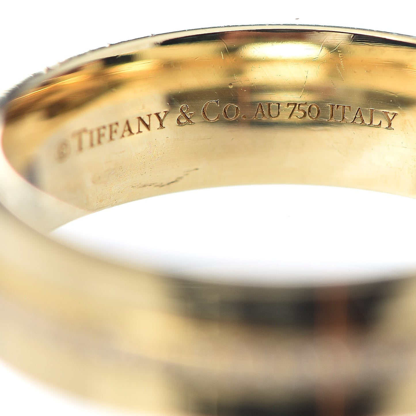 18K Yellow Gold Diamond Wide T Two Ring 54 7