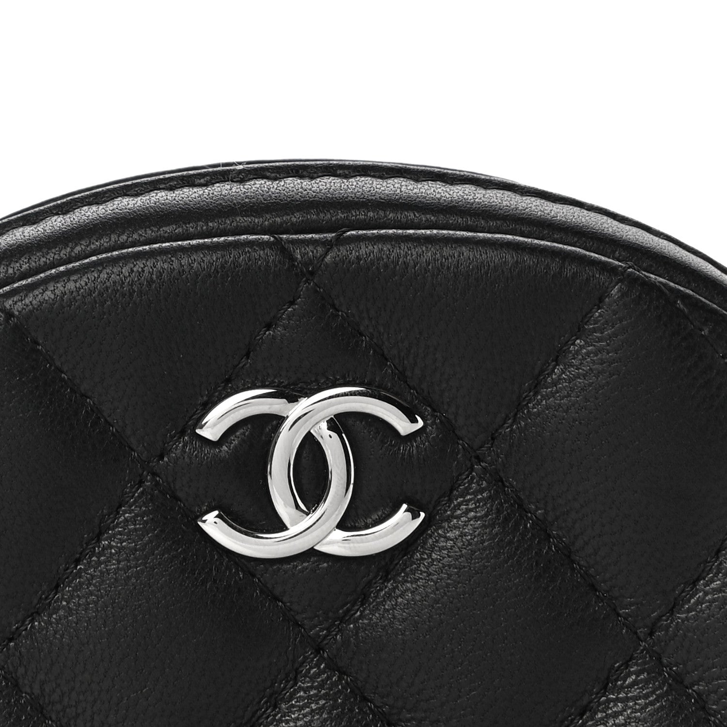 Chanel Lambskin Quilted Zip Around Classic Coin Purse Black 8 of 10