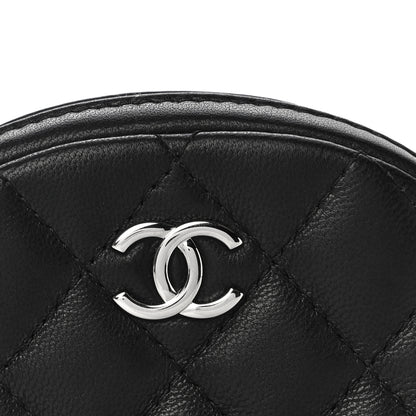 Chanel Lambskin Quilted Zip Around Classic Coin Purse Black 8 of 10