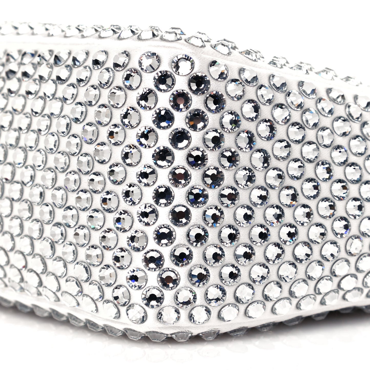 Satin Crystal Mini Re-Edition 2000 Bag White