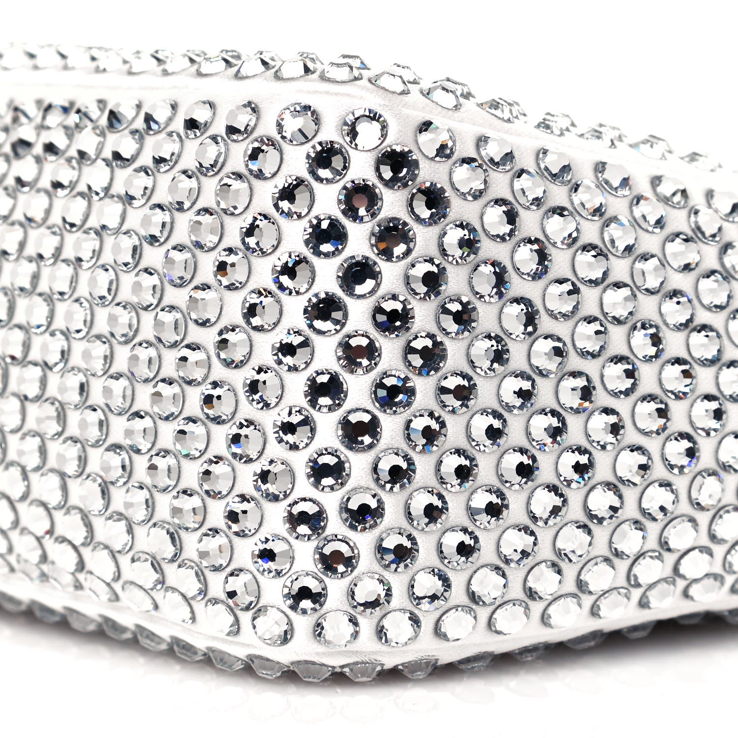 Prada Satin Crystal Mini Re-Edition 2000 Bag White 10 of 11