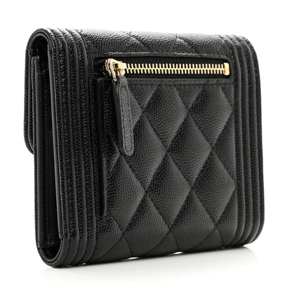 Chanel Caviar Quilted Compact Boy Wallet Black 3 of 8