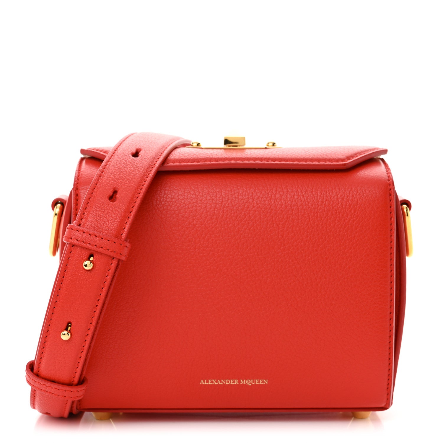 Alexander McQueen Fine Grain Goatskin Box Shoulder Bag 19 Red 1 of 10