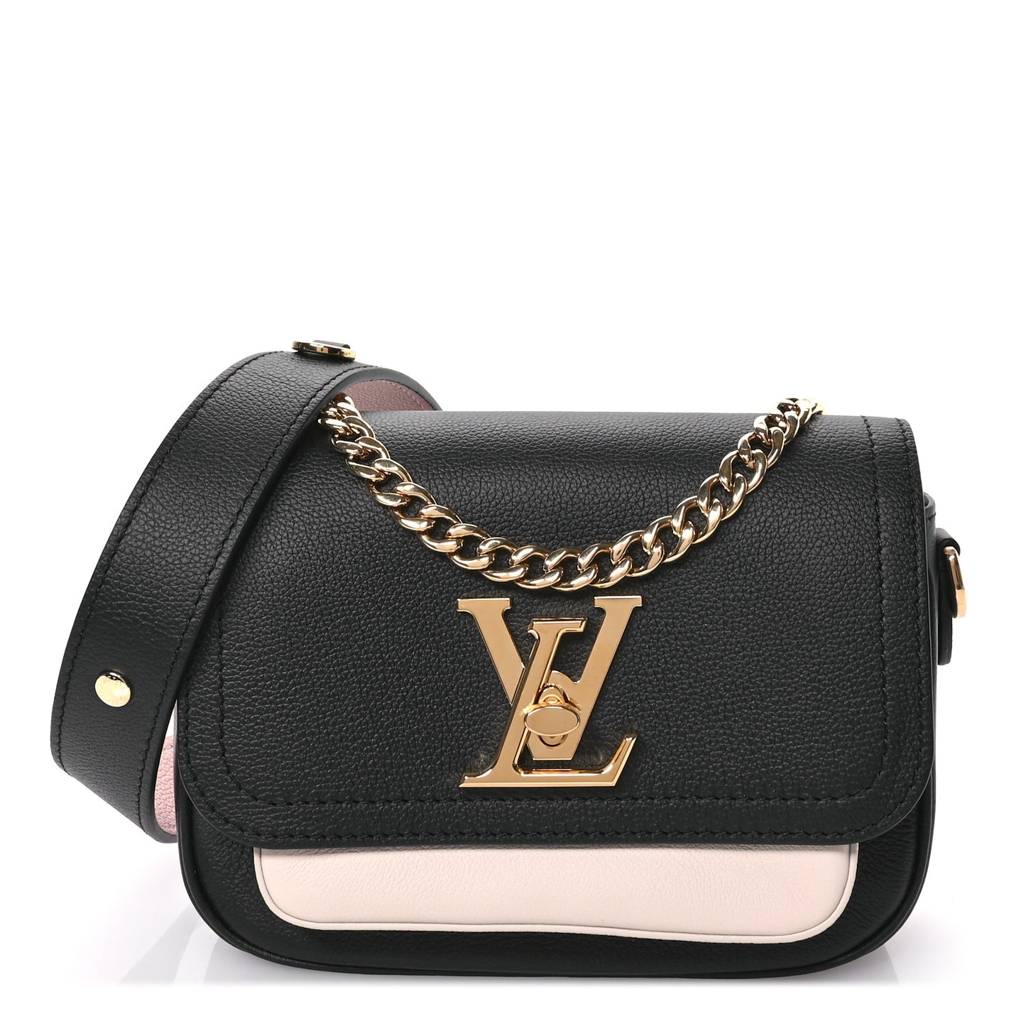 Grained Calfskin Lockme Tender Black