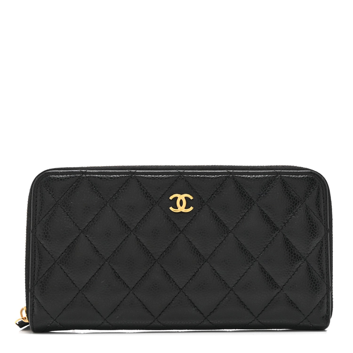 Chanel Caviar Quilted Large Gusset Zip Around Wallet Black 1 of 11