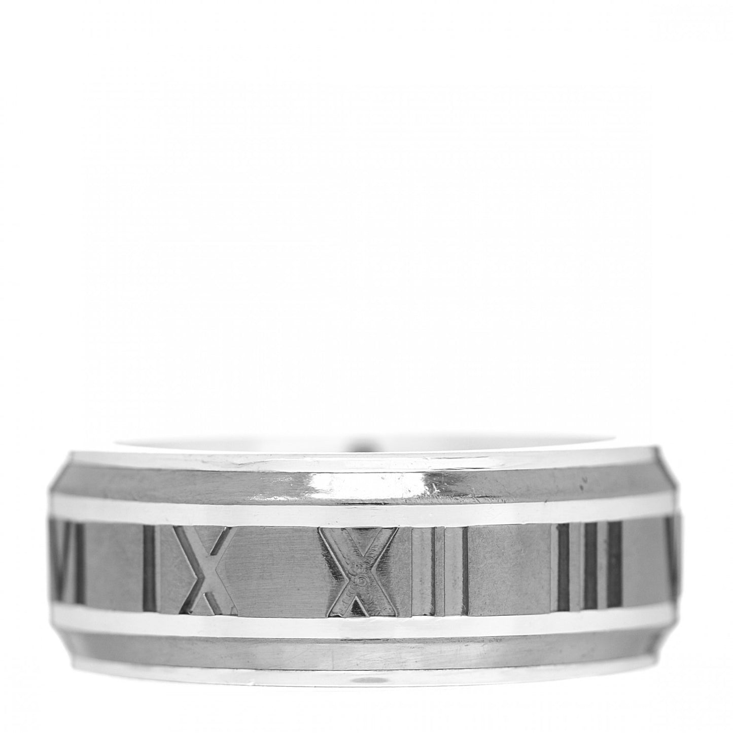 Sterling Silver Titanium Atlas Band Ring 58 8.5