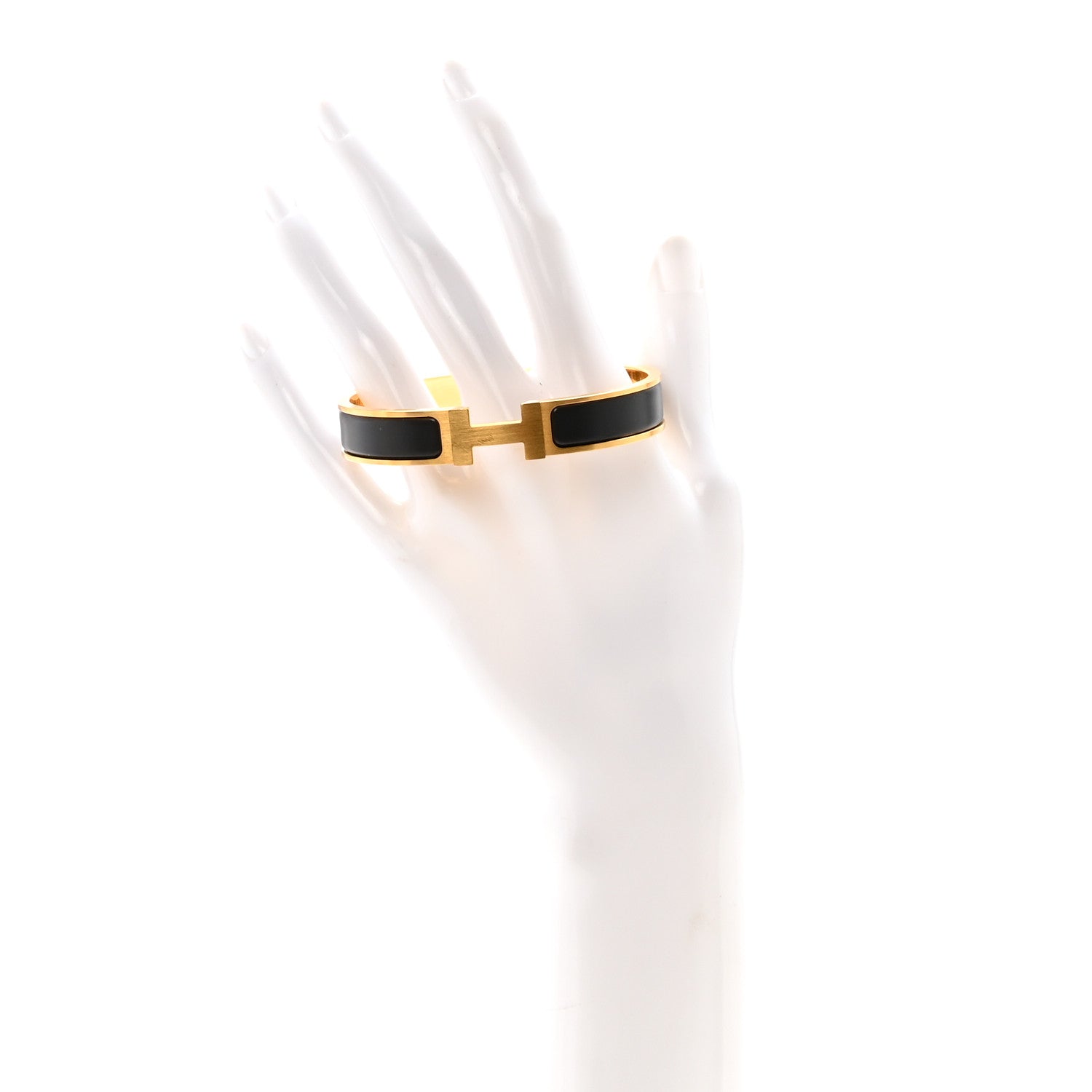 Hermes Matte Enamel Narrow Clic Clac HH Bracelet T5 Black 2 of 5