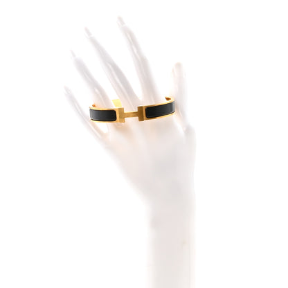 Hermes Matte Enamel Narrow Clic Clac HH Bracelet T5 Black 2 of 5
