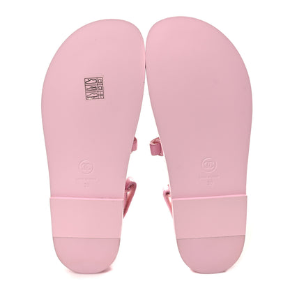 Chanel Lambskin Crystal CC Velcro Dad Sandals 38 LightPink 5 of 10