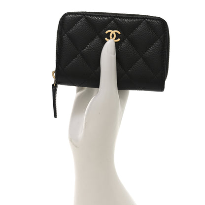 Chanel Caviar Quilted Zip Coin Purse Black 2 of 8
