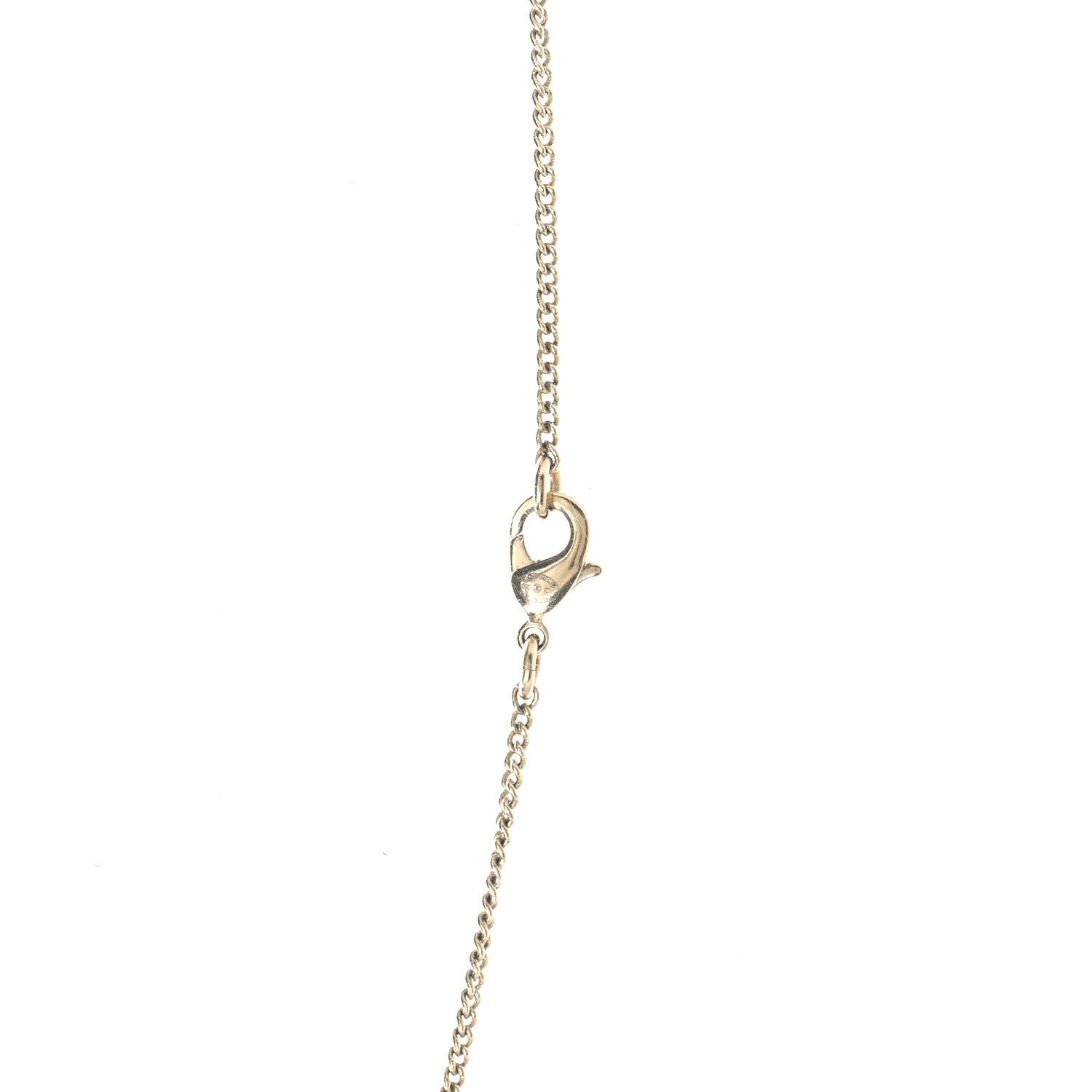 Chanel Pearl Crystal CC Pendant Necklace Gold 5 of 6