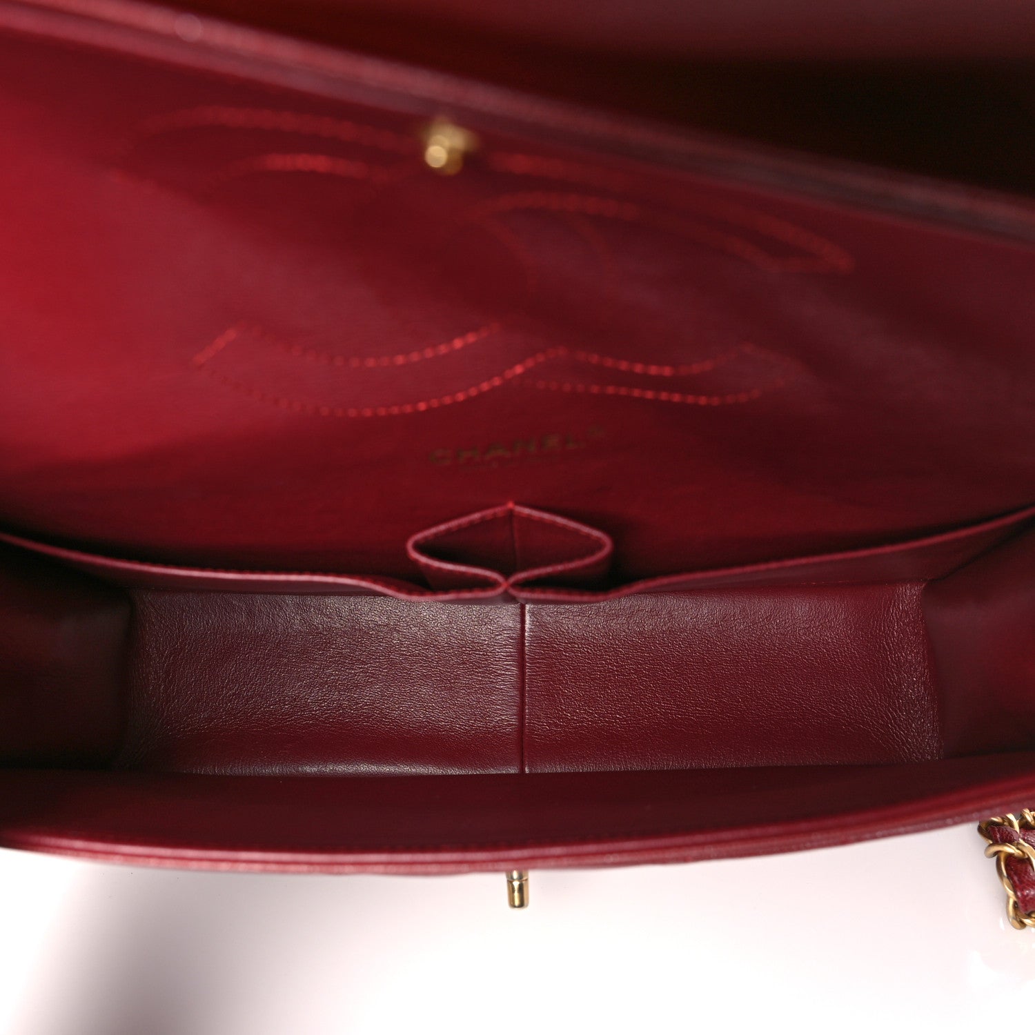 Chanel Iridescent Caviar Quilted Jumbo Double Flap Burgundy 5 of 10