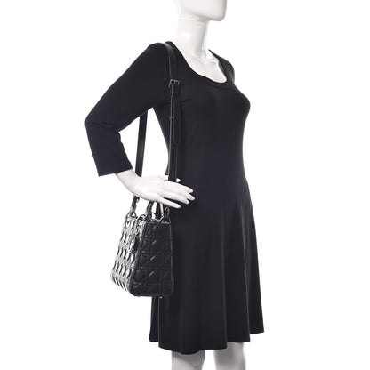 Christian Dior Lambskin Cannage Medium Lady Dior Black 2 of 13