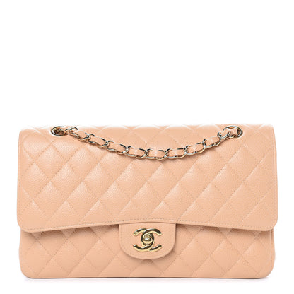 Chanel Caviar Quilted Medium Double Flap Beige 1 of 11