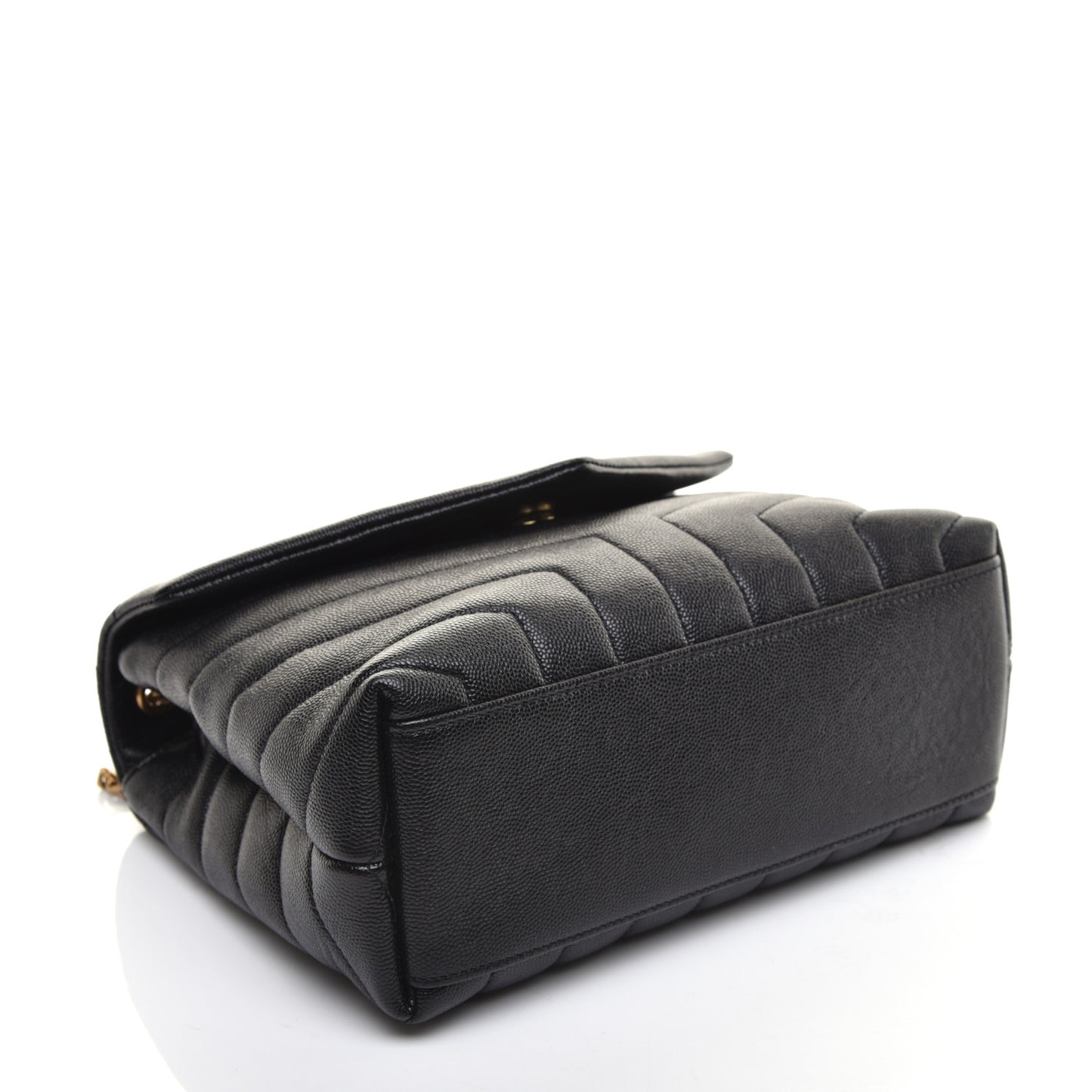 Grain de Poudre Calfskin Y Quilted Monogram Small Loulou Chain Satchel Black